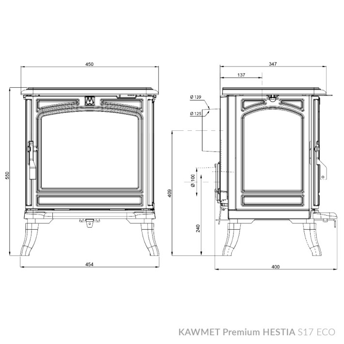 Чавунна піч KAWMET Premium HESTIA S17 ECO