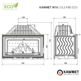 Камінна топка KAWMET W16 (16,3 kW) ECO