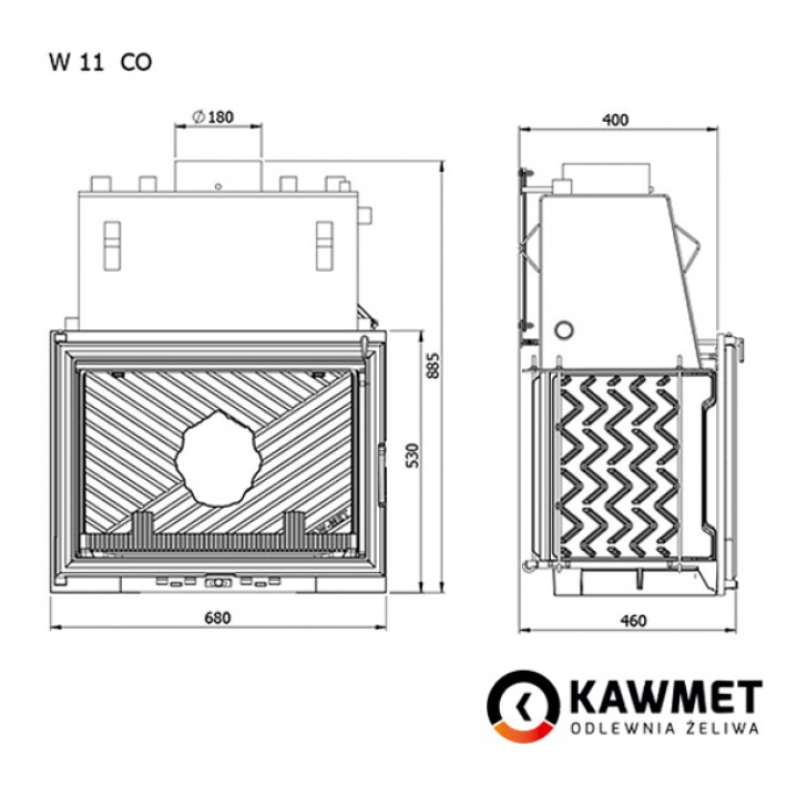 Камінна топка KAWMET W11 CO (18 kW)