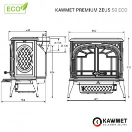 Чавунна піч KAWMET Premium ZEUS S9 ECO