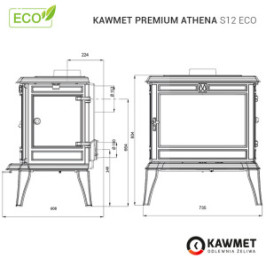 Чавунна піч KAWMET Premium ATHENA S12 ECO