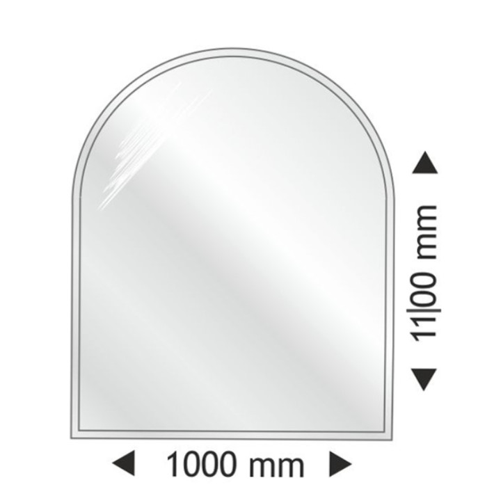 Півкругла скляна основа з фаскою 1000x1100mm