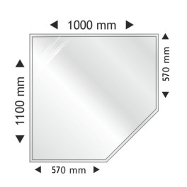 П'ятикутна скляна основа з фаскою 1100x1100 mm